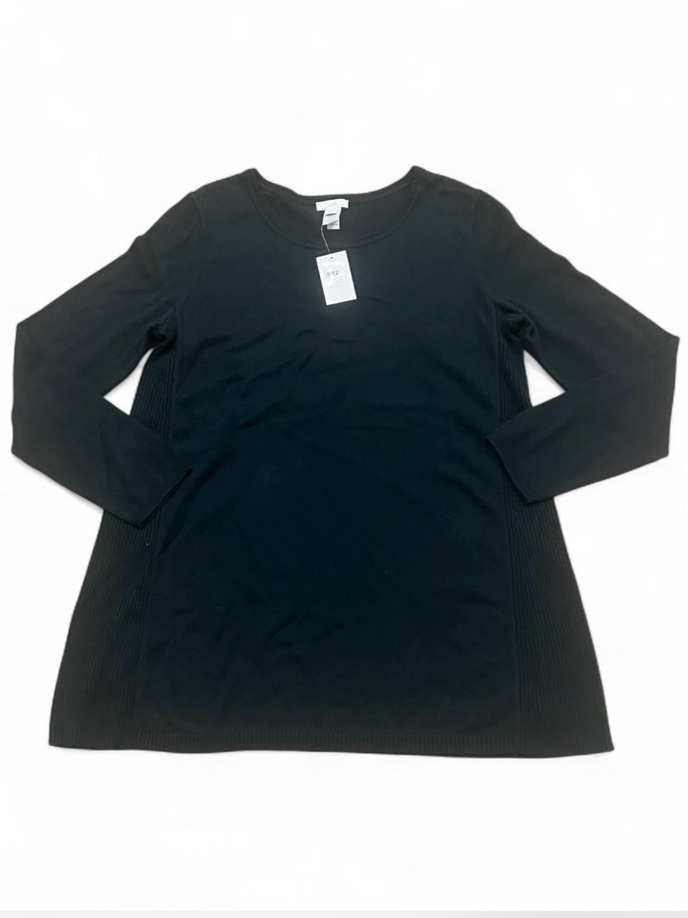 J. Jill Forest Green Ribbed Sweater Tunic NWT Size Small Jewel Tone Minimalist